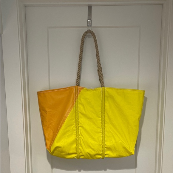 Sea Bags of Maine Vibrant Yellow and Orange Tote Bag. - Picture 1 of 6